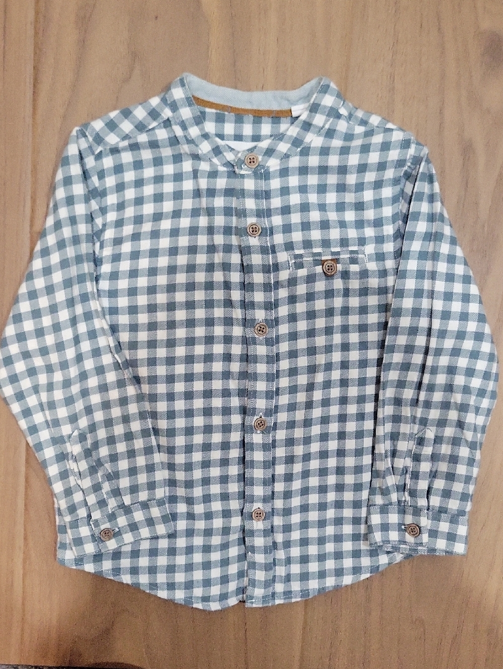 Zara Blue and White Button-Up Shirt 2/3yrs